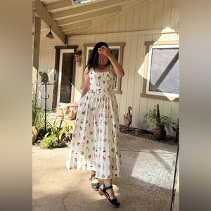 7 For All Mankind Floral White Maxi Dress